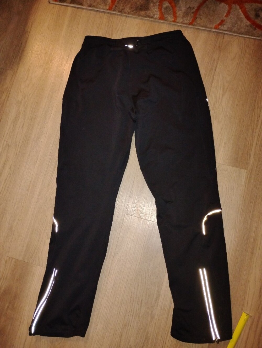 Brooks Womens Black Running Pants Zipper Ankle Reflective Athletic Pants Medium